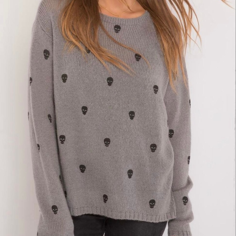 Wooden Ships Grey Skull Sweater